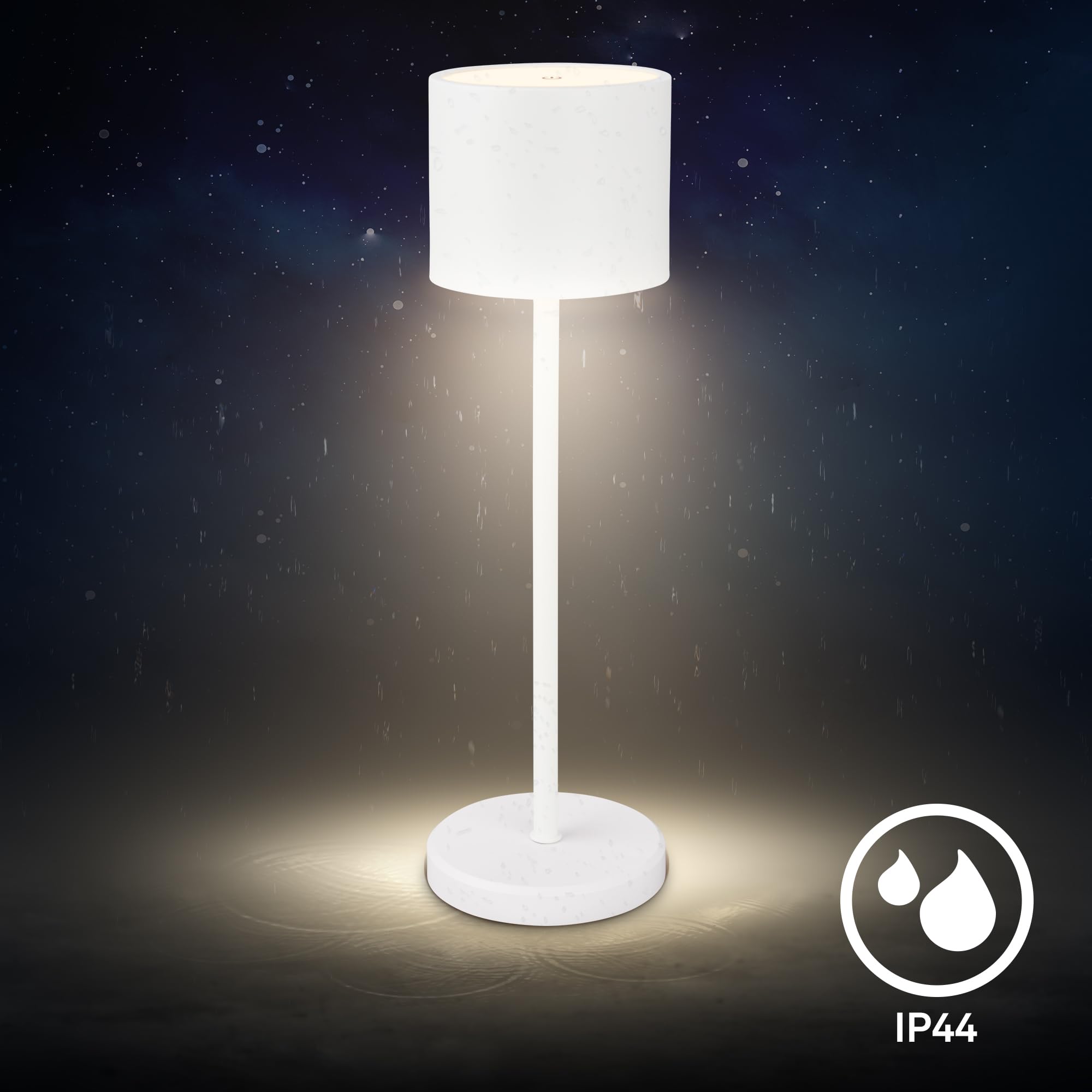 BRILONER - Bezprzewodowa lampa stołowa LED, IP44, ze stacją ładującą, ściemniana stopniowo, akumulator i źródło światła, wymienna lampka nocna, lampa dekoracyjna, lampa LED, lampa stołowa, do salonu,