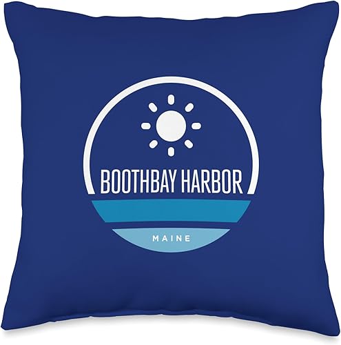 Boothbay Harbor Maine Beach - Almohada gráfica, 16 x 16 pulgadas, multicolor