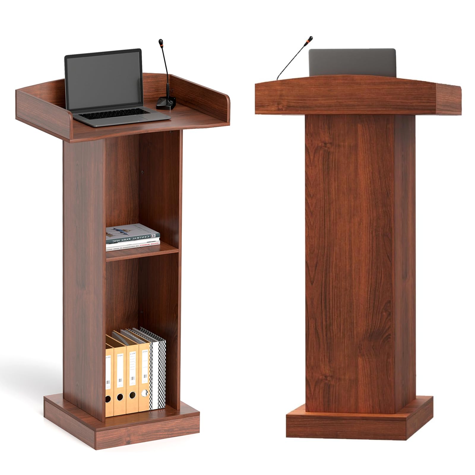 uyoyous Podium Debout en Bois, Pupitre Table Debout Chaire D'église Pupitre Portable pour Salle de Classe de Bureau, Salle à Manger Réception, 60cm x 40cm X120cm