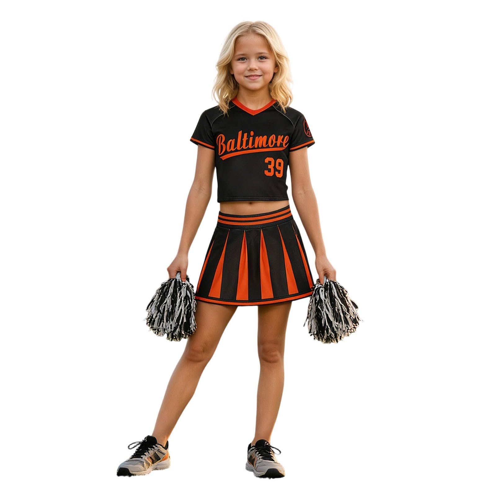 Generisch Elegante disfraz de animadora para niñas, ideal para actuaciones, fiestas y cosplay