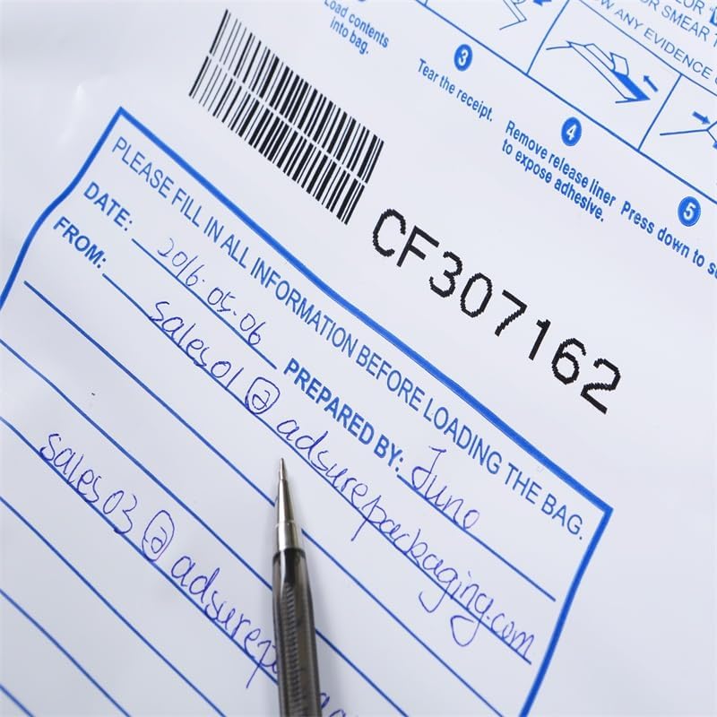 9" x 12",White, 100 Bags, Level 2 Tamper-Evident Deposit Bags for Cash Handling & Valuables, Moisture, Tear-off receipt + Barcodes and Serial Number - Image 4