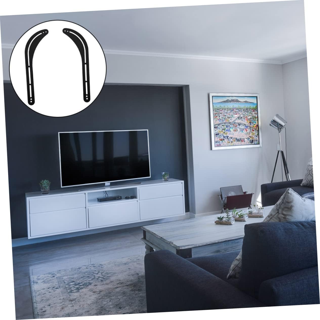 2pcs Soundbar Mount Under Tv Soundbar Bracket Fashion Appearance Tv Rack Compatible No Pounding Easy Installation