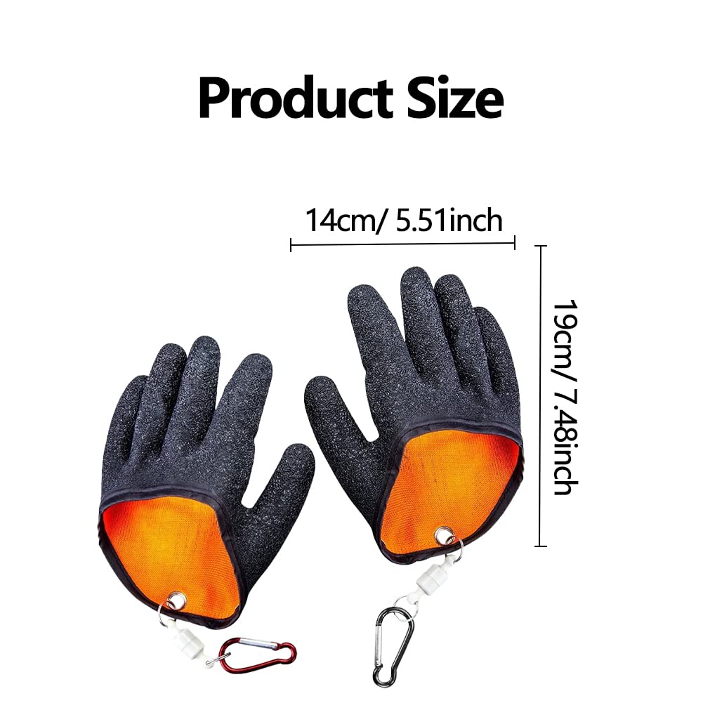 2 guantes de pesca con hebilla magnética, antideslizantes e impermeables, guantes de pesca para manipular, guantes de pescador para hombre