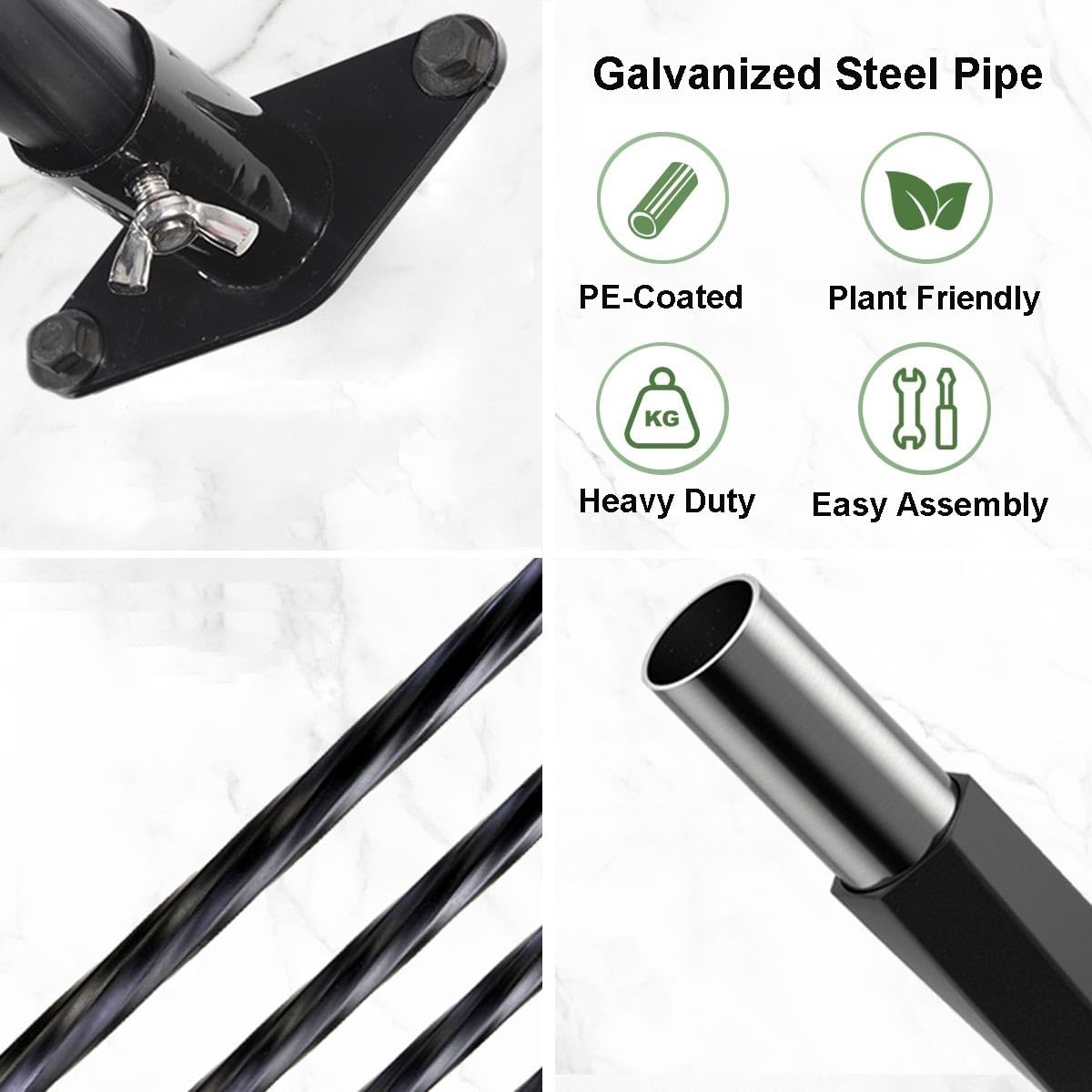 Ogrodowy metalowy łuk podtrzymujący różę, dla roślin, regulowany, 270-150 cm, trwała kratka do roślin pnących, solidne podparcie dla roślin (szer. 180 x wys. 240 cm)