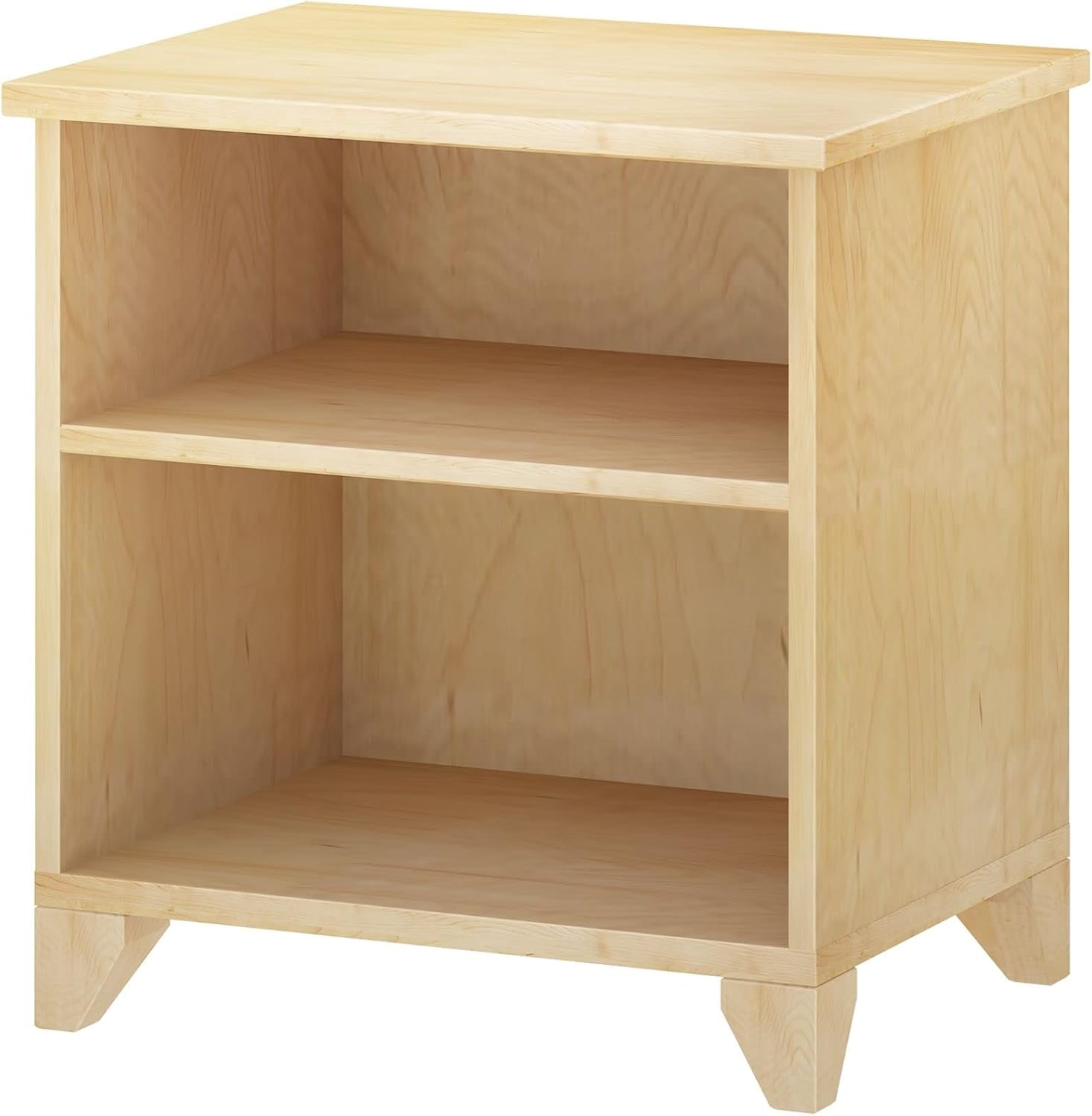 Max & Lily Classic Wood Nightstand with Shelves, Kids Bedside Table/End Table, Small Nightstand for Bedroom, Natural