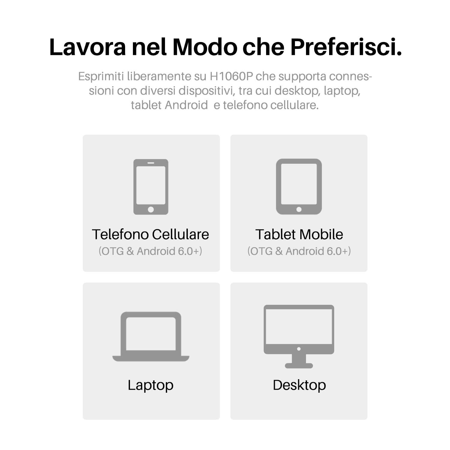 HUION H1060P con 10 x 6,25 Pollici Tavoletta Graficacon Area di Lavoro da Supporto Migliorato dello Stilo Senza Batteria per L'insegnamento e il Lavoro Online e L'utilizzo di Conferenze Web | 10 x 6,25 pollici, compatibile con Mac, Win e Android, matita s