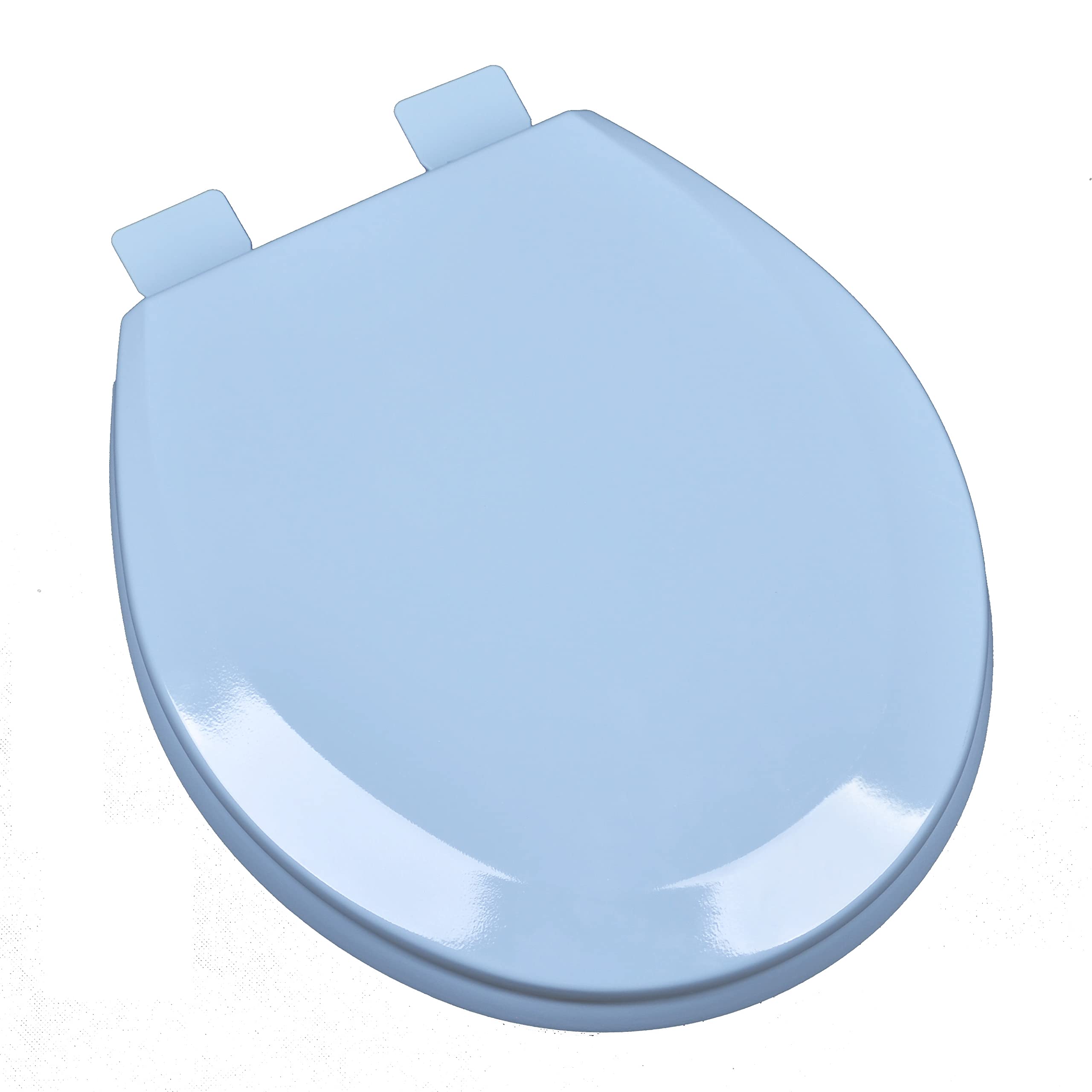 Bath Décor 1Q1R5-45 Premium Molded Wood Toilet Seat with Vari-Adjust Release ‘N’ Clean Lok-Down Hinge and Quik-Lok Mounting Hardware, Round, Regency Blue