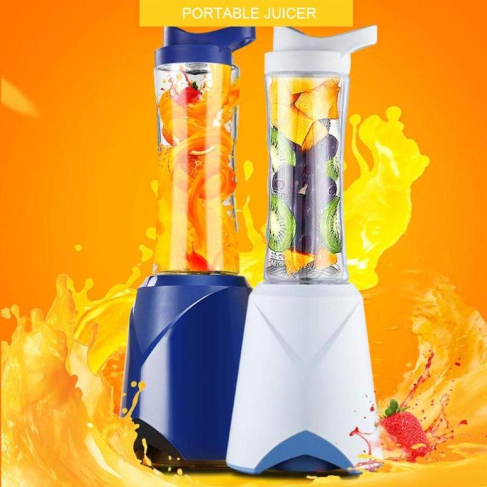 Exprimidor 600Ml Portátil 4 Cuchillas Exprimidor Eléctrico Multifunción Licuadora Licuadora Batidora de Alimentos de Frutas Molinillo de Alimentos Máquina para Hacer Jugos Blanco EU