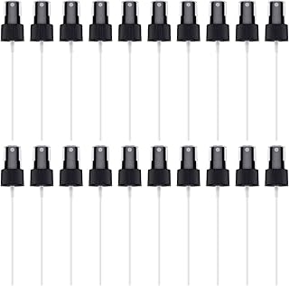 20 Pieces Spray Bottle Tops Replacement, Spray Nozzle for Bottles, Sprayer Bottle Top with 6.69in Dip Tube for Toner, Perfume, Essential Oil, Cleaning Solutions (24/410 Cap Size, Black)