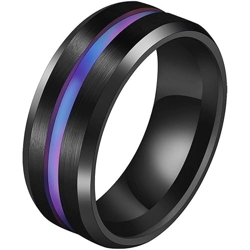 Clearance Rings,Women&Mens Fashion Handmade Luxury Inlaid Teak Titanium Rings Engagement Wedding Rings Jewelry Gift by ZYooh