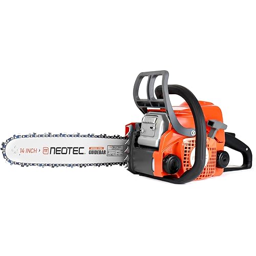 NEOTEC 31.8cc Gas Chainsaw, 14 Inch Gasoline Powered Chain Saw 2-Stroke Gas Chainsaws, Portable Chain Saw for Tree Wood Cutting NS832