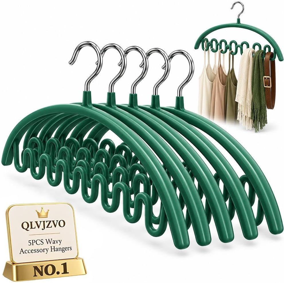 5PCS Wavy Accessory Hangers Space-Saving Not Easy to Break or Deform