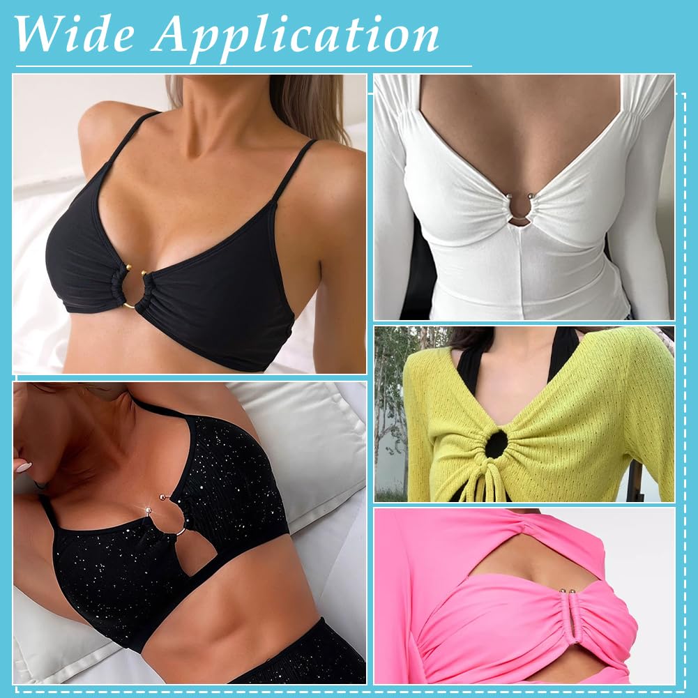 PH PandaHall 18pz Fermagli Bikini a Forma di U Clip per Bikini in Lega, 3 Misure Chiusura a Gancio Frontale per Reggiseno per Cucire Lingerie e Costumi da Bagno, Platino