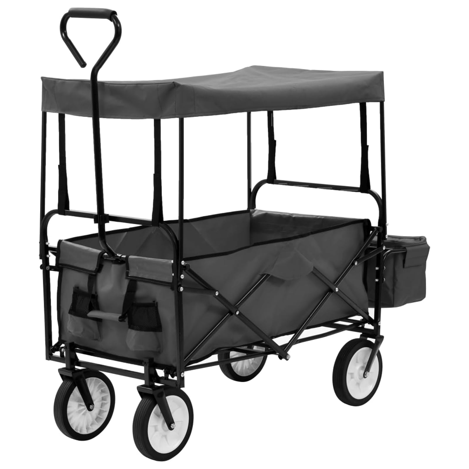 Rantry Klappbarer Handwagen mit Sonnendach Stahl Grau Wagen Model145512
