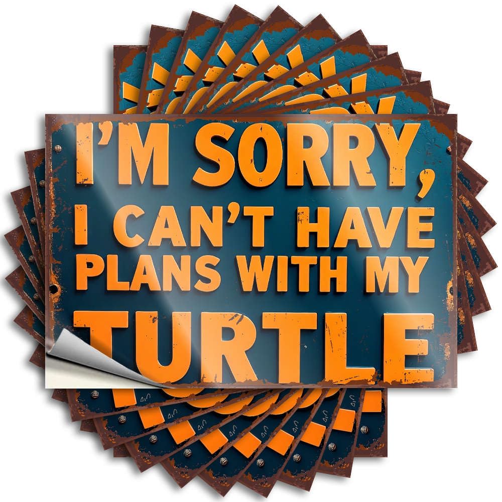 Decals Beer Accessories Durable Vinyl - I'm Sorry, I Can't Have Plans with My Turtle. Bumper for Absorbing Use(6X9CM)