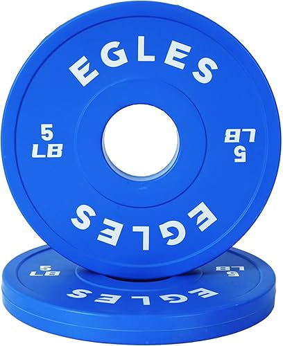 Egles Juego de Placas de Cambio 1.25LB, 2.5LB, 5LB - Placas de Peso Recubiertas de Goma en Pares, Placas Bumper Olímpicas, Codificadas por Color,