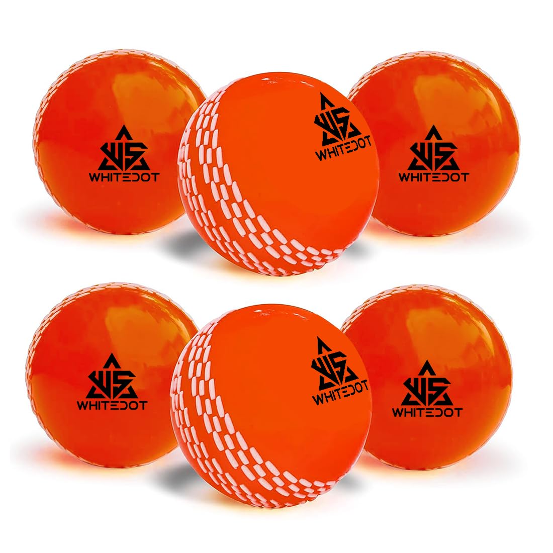 Whitedot Synthetic Rubber Practice Cricket Ball/Wind Balls (90 GMS) for - Indoor & Outdoor Street & Beach Cricket (Pack of 6) (Orange)-picture-32