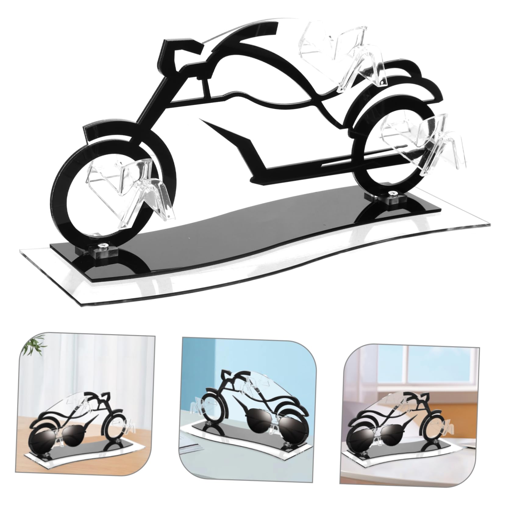 Alipis Portaocchiali Acrilico Forma Espositore per Occhiali da Sole con Base Stabile per Occhiali per Scrivania e Decorazioni Moderni Organizer per da Sole