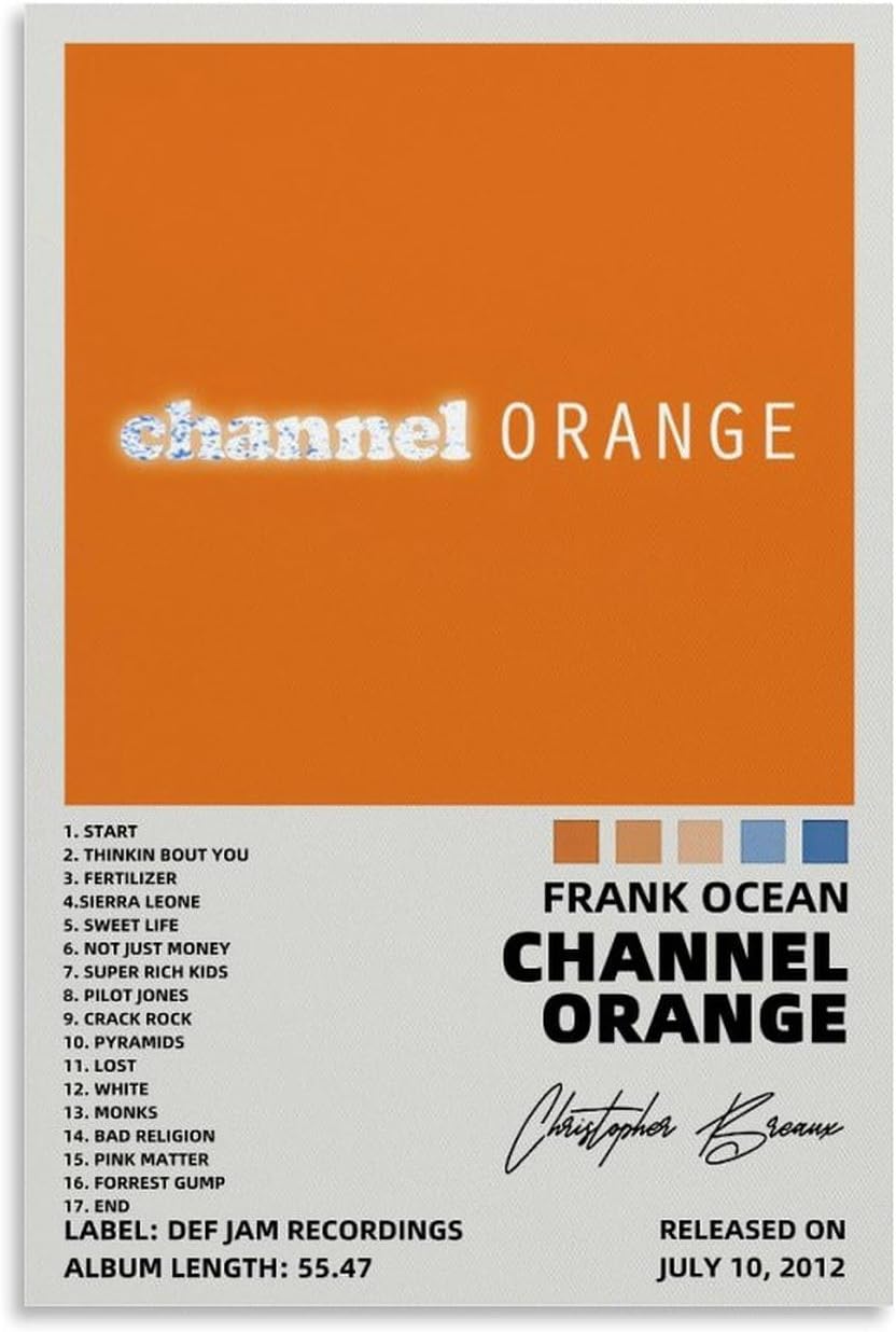 BERULL Frank Poster Channel Orange Poster Album Cover Poster Canvas Poster Bedroom Decor Sports Landscape Office Room Decor Gift 16x24inch(40x60cm) Unframe-style