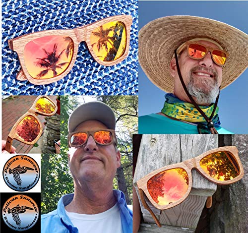 Image of Wood Sunglasses | Polarized | Vintage Wooden Frame | 100% UVA /UVB Protection | Bamboo Case | Men Women