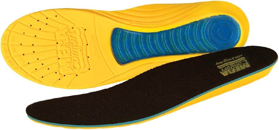 MEGACOMFORTMEGASole Anti-Fatigue Insoles; Original Dual Layer 100% Memory Foam with Gel, Men's Size 10-11, Women's Size 12-13