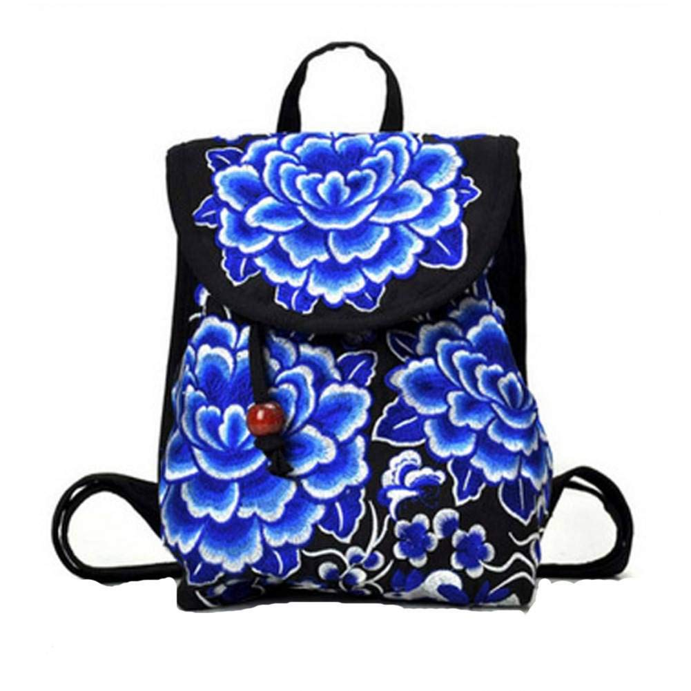 SGFCHNH Casual backpack Vintage Embroidery Women Ethnic Canvas Drawstring Shoulder Bag Small Backpacks Teenage Girls Mochilas Escolares Femininas