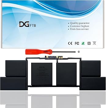 DGTECH A1820 Laptop Battery for MacBook Pro 15 inch A1707 Late 2016 Mid 2017 EMC 3162 3072 Series MLH32LL/A MLH42LL/A MLW72LL/A MLW72HN/A MLW82LL/A MPTR2LL/A MPTW2LL/A 11.4V 76Wh/6667mAh