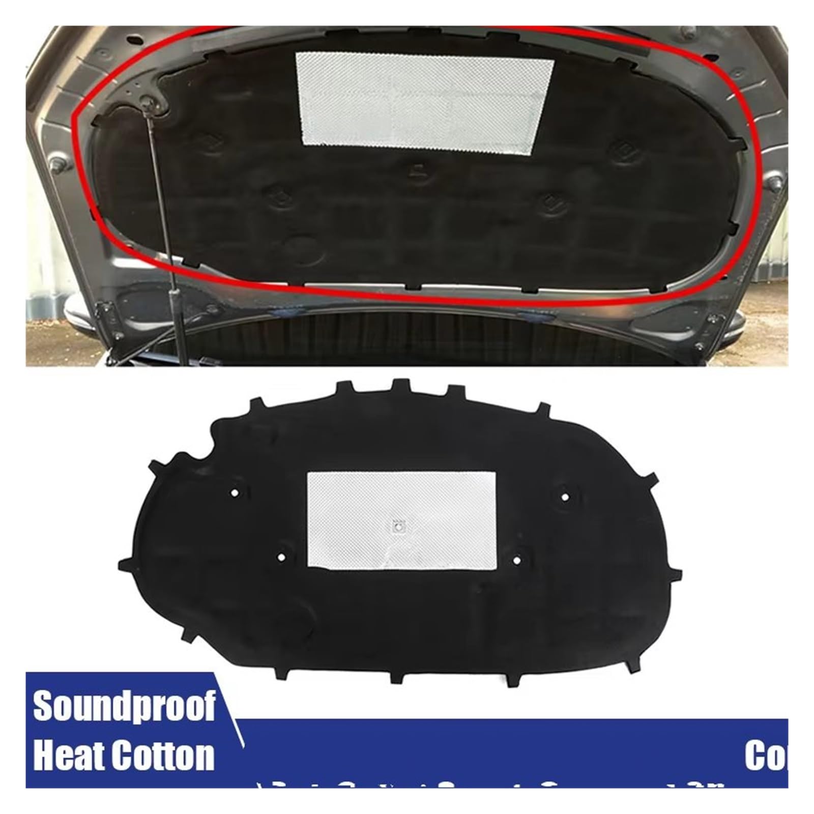 Insonorizzazione vano motore Per Vw Per Golf 6 Per Golf 6 Per GTI Auto Insonorizzate Cotone Cofano Anteriore Motore Isolamento Acustico Pad Calore Termico