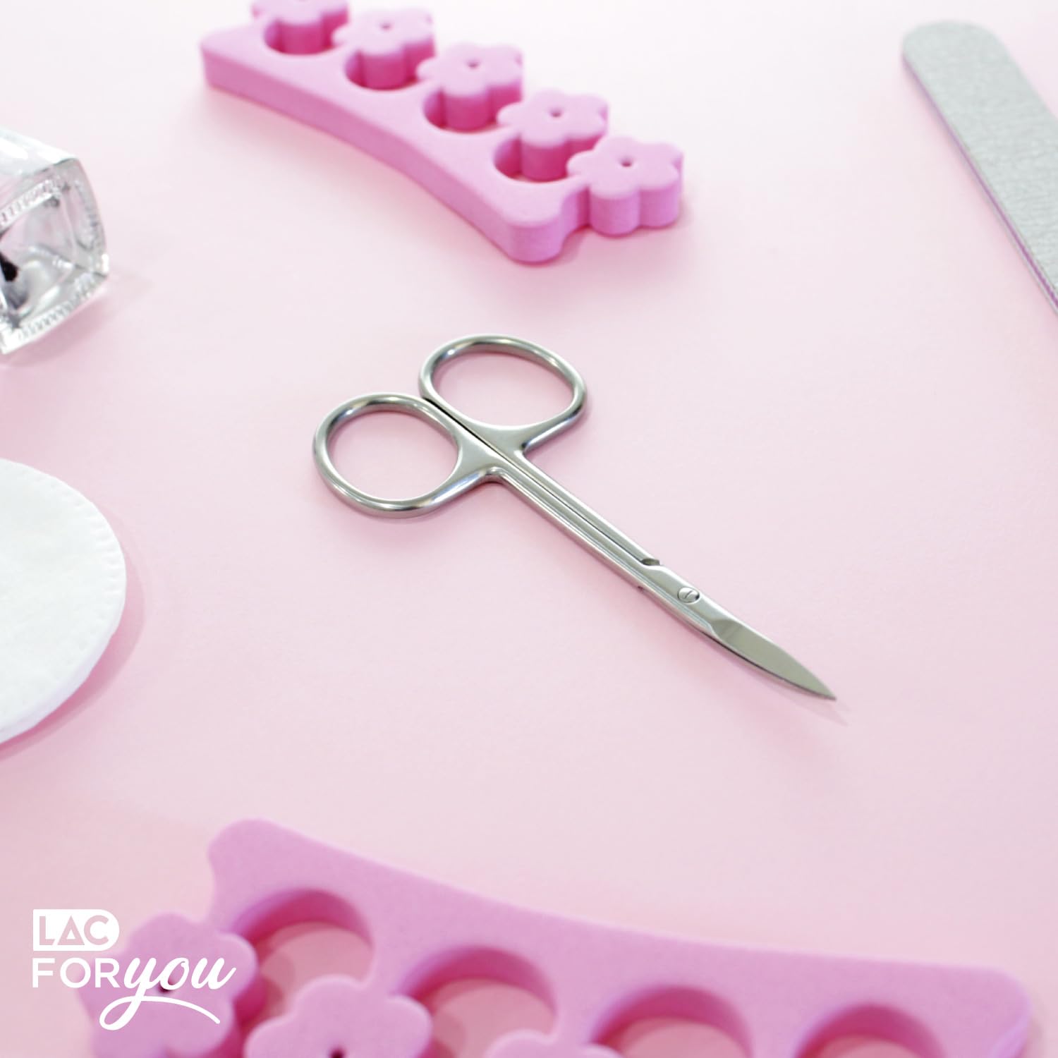 LAC FOR YOU Ciseaux Ongles en Acier Inox – Ciseaux Cuticule Ongle 9 cm pour Manucure et Pédicure – Coupe Précise des Mains et des Pieds