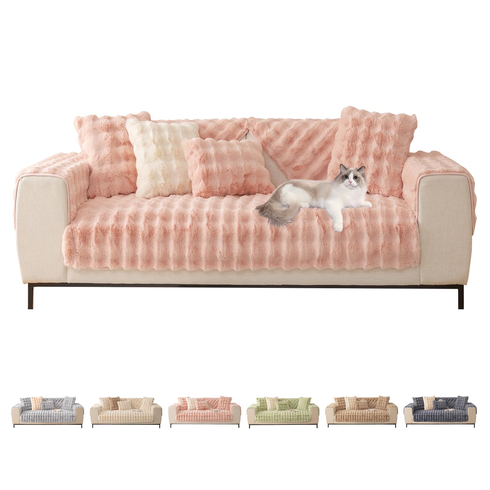 ShowyLive Sofa Covers 1 2 3 4 Seater Non Slip Sofa Slipcovers Super Soft & Thick Corduroy Sofa Cushion Covers Sofa Protectors from Pets/Kids/Dogs(Dark Grey, 28 * 59 inch/70 * 150CM) — view 14