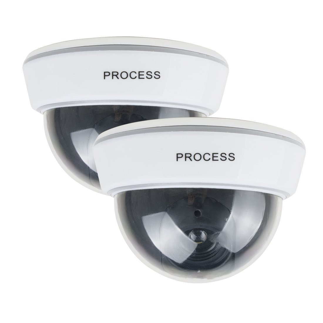 Aexit 2 (Electronic security) Pcs Dummy Dome Realistic Looking Security Camera Red LED Light Warning AA (62ry277qf562) Battery Powered-image-29