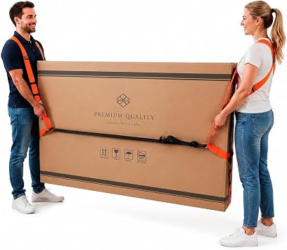 Moving Straps, 2-Person Lifting & Moving Straps, Lifting Straps, Shoulder Moving Straps Dolly Lifting for Garden Flower Pots,Furniture, Appliances, Mattresses, or Any Item Up to 600 lbs,Orange Gray