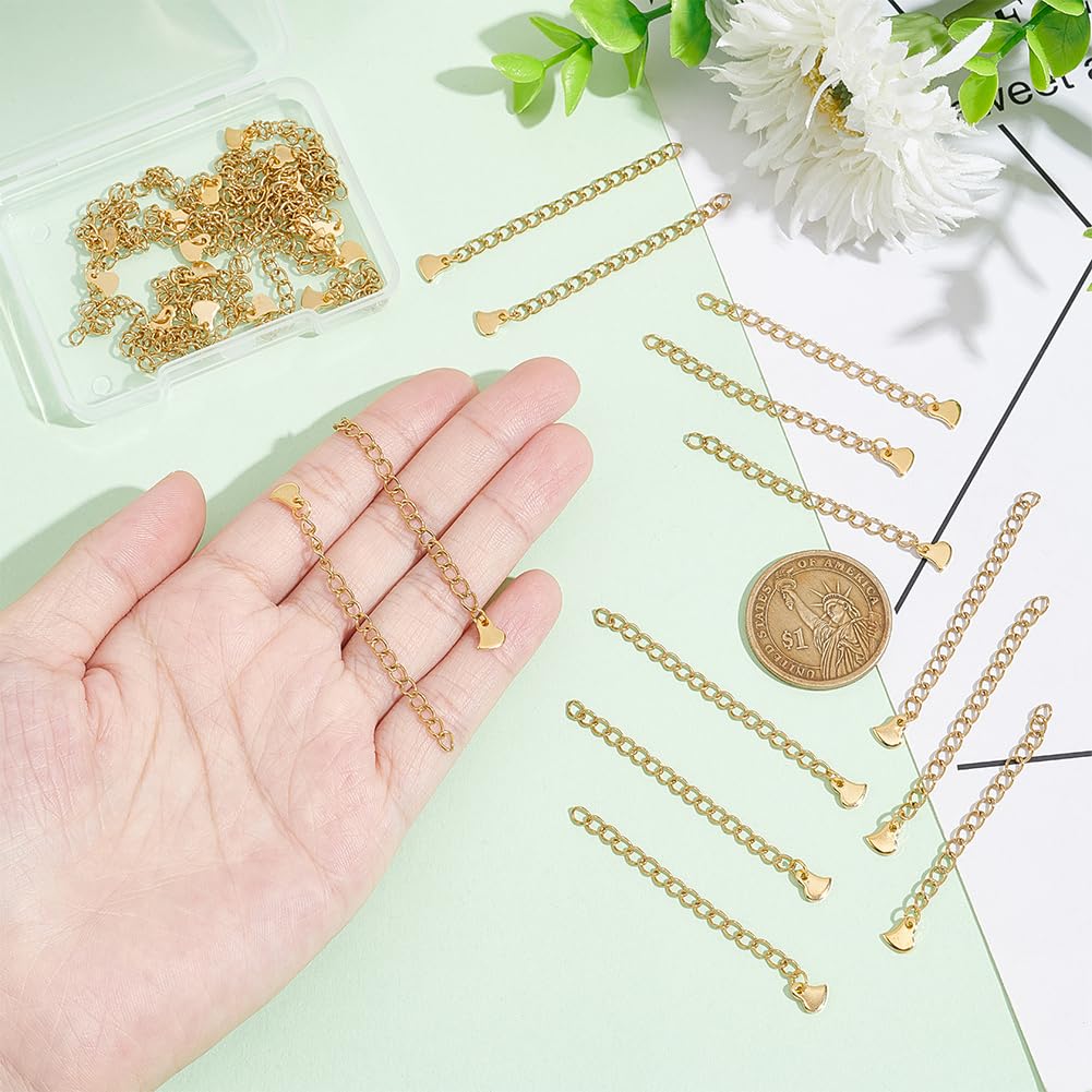 Lot De 20 Rallonges De Chaîne Avec Fermoir Mousqueton