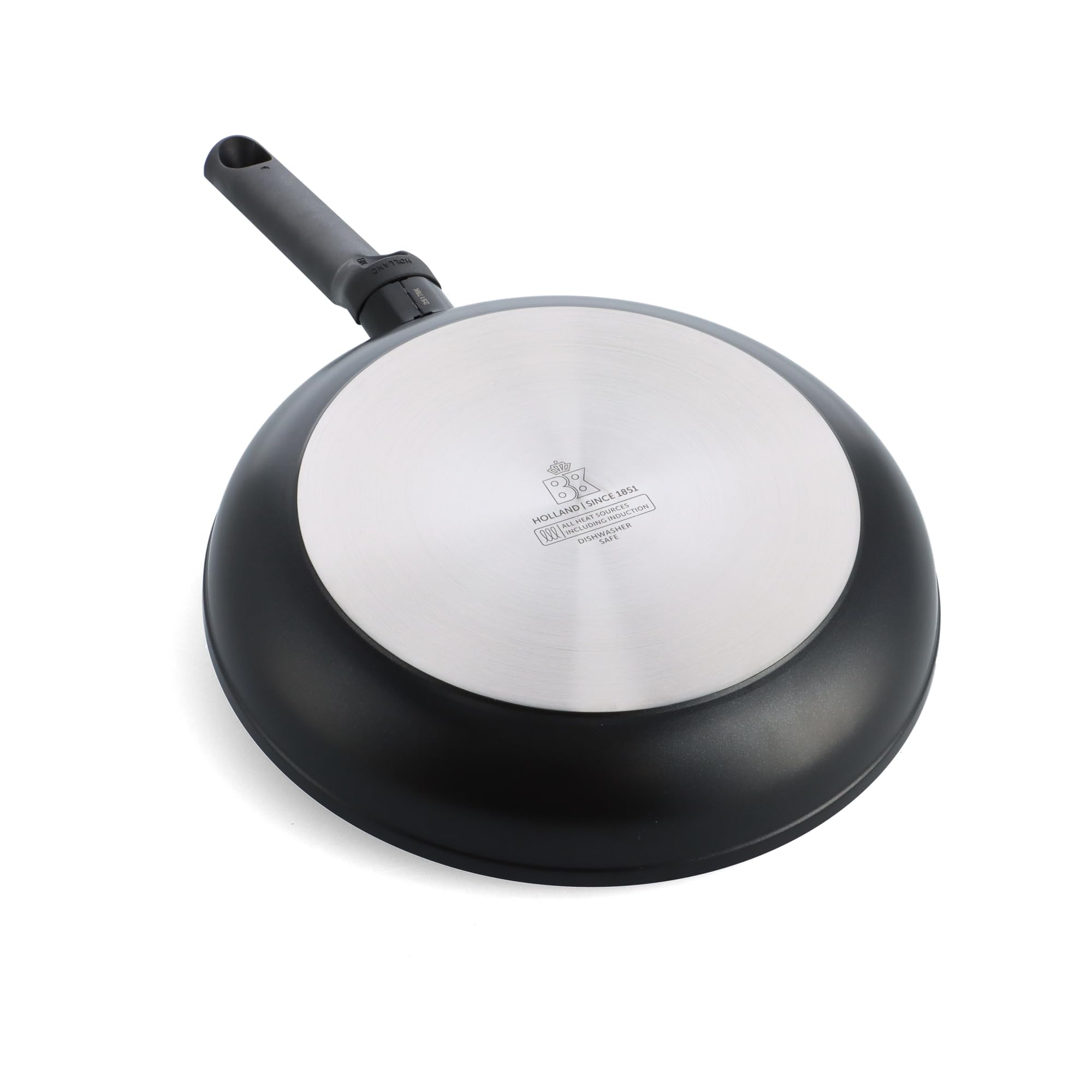 BK Easy Induction Padella Wok Antiaderente in Ceramica, 30 cm/5 L, Alluminio, Senza PFAS, Induzione, Forno Fino a 160˚C, Manico Stay Cool, Lavabile in Lavastoviglie, Nero