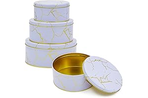 Juvale Marbled Round Nesting Tins: Perfect Cookie Tin Collection