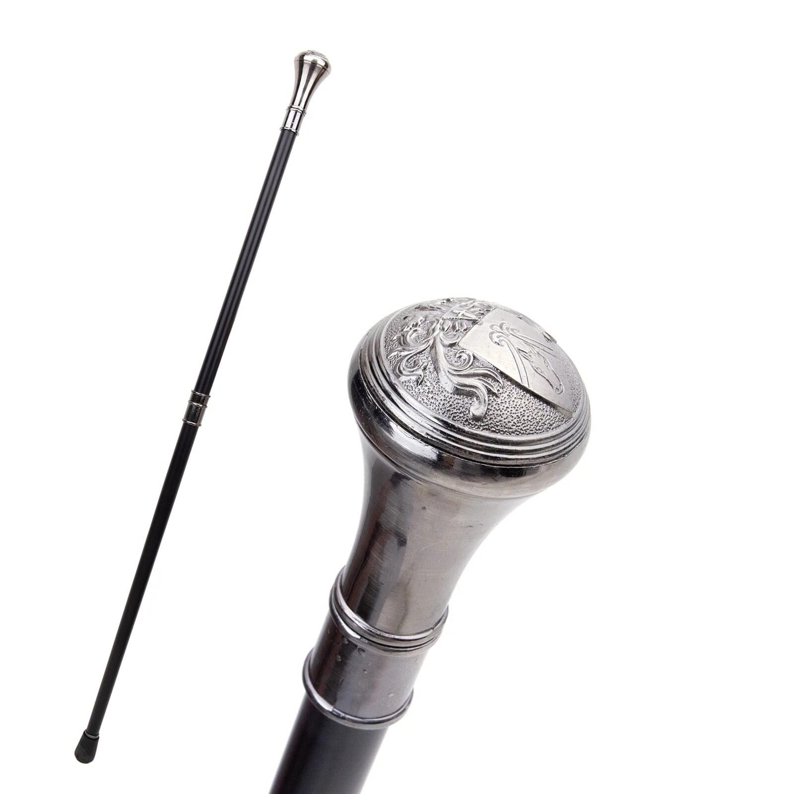 Bastón con Cabeza de Dólar de Plata, Bastón de Lujo para Hombre y Mujer, con Empuñadura Tipo Cetro Antideslizante Extraíble, Estilo Vintage Cospaly 93 Cm(Style1)