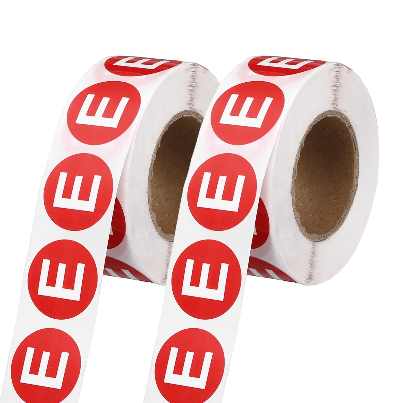 PATIKIL 1" Letter Stickers, 1200Pcs Alphabet Stickers Letter E Round Labels Small Vinyl Self Adhesive Label Circle Decals 2 Roll Capital Initial for Office Home Organize Inventory, Red