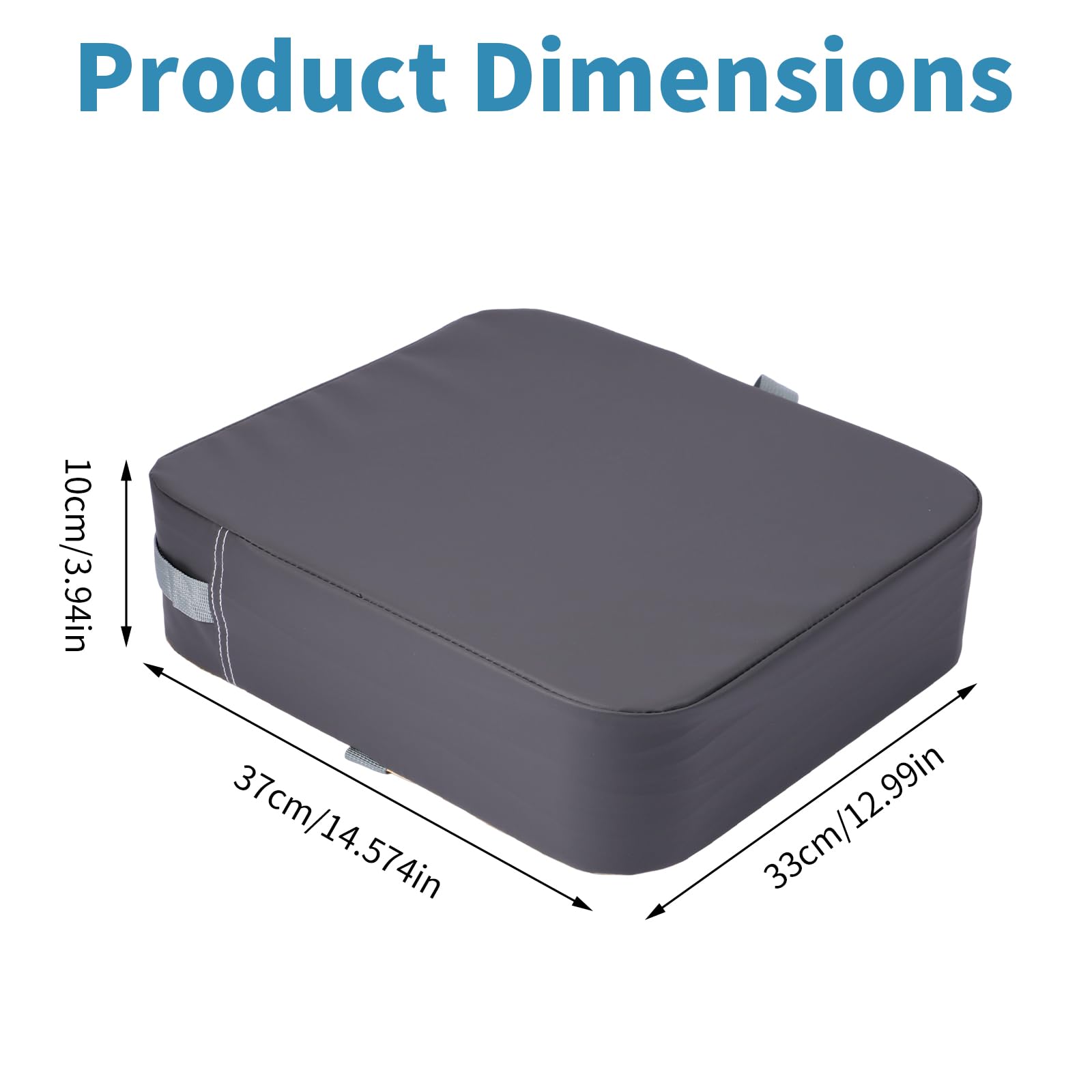 Alzador de Asiento para Niños 8cm, con 2 Correas de Seguridad Antideslizantes, Funda Lavable Extraíble y Portátil de Espuma de Alta Densidad, para Comer, Tocar el Piano, Viajar (Gris) - 3