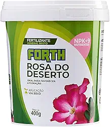 Forth Rosa do Deserto, Fertilizante Mineral, NPK + Micronutrientes, Floração, Fórmula Granulada, Nutrição Balanceada, Balde, 400g