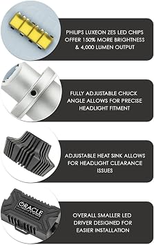 Oracle Lighting 5236-001: H13 4,000 Lumen Led Headlight Bulbs (Pair)