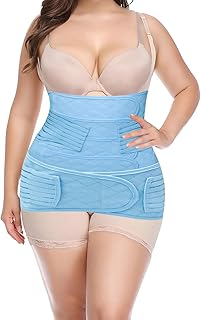 2 in 1 Postpartum Belly Band Wrap Blue, C-Section Support Belt Medium, Post Partum Support Recovery Waist/Pelvis Belt, Hysterectomy Belly Band Binder Girdle Stomach