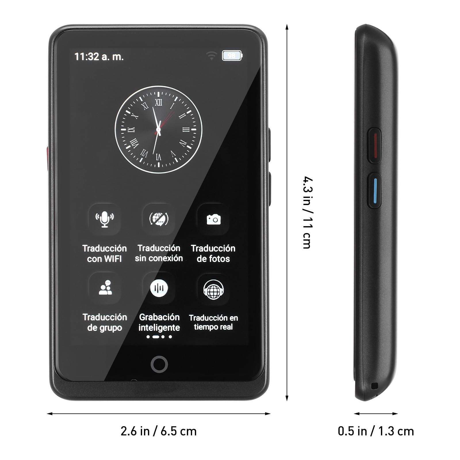 Hemobllo Traduttore Portatile Intelligente Nero 150 Lingue Online 21