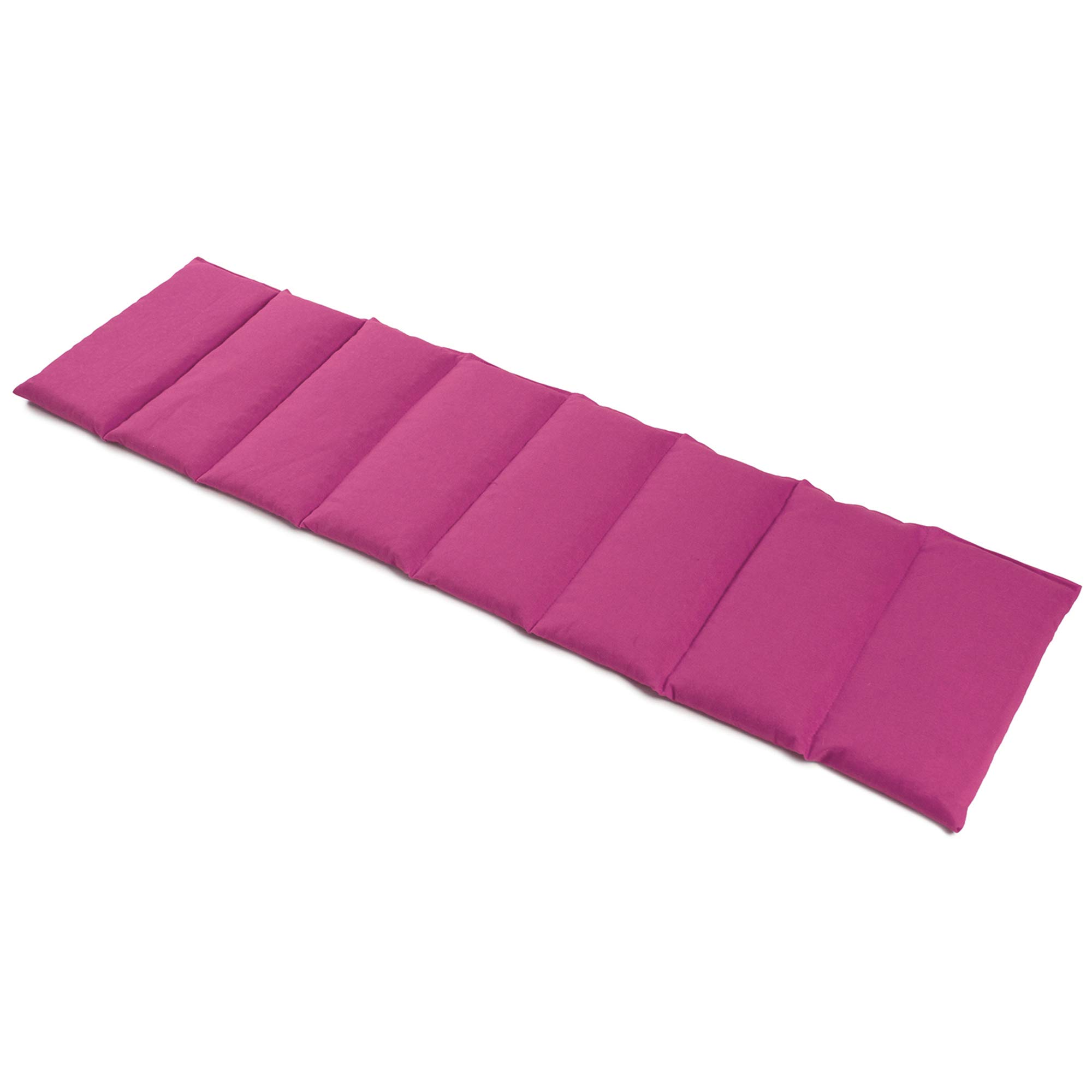 Cuscino termico - Cuscino con semi di uva, 75x20cm. Cuscino riscaldabile per la schiena, il ventre e molto altro, con 8 compartimenti. Terapia caldo e freddo (fucsia)
