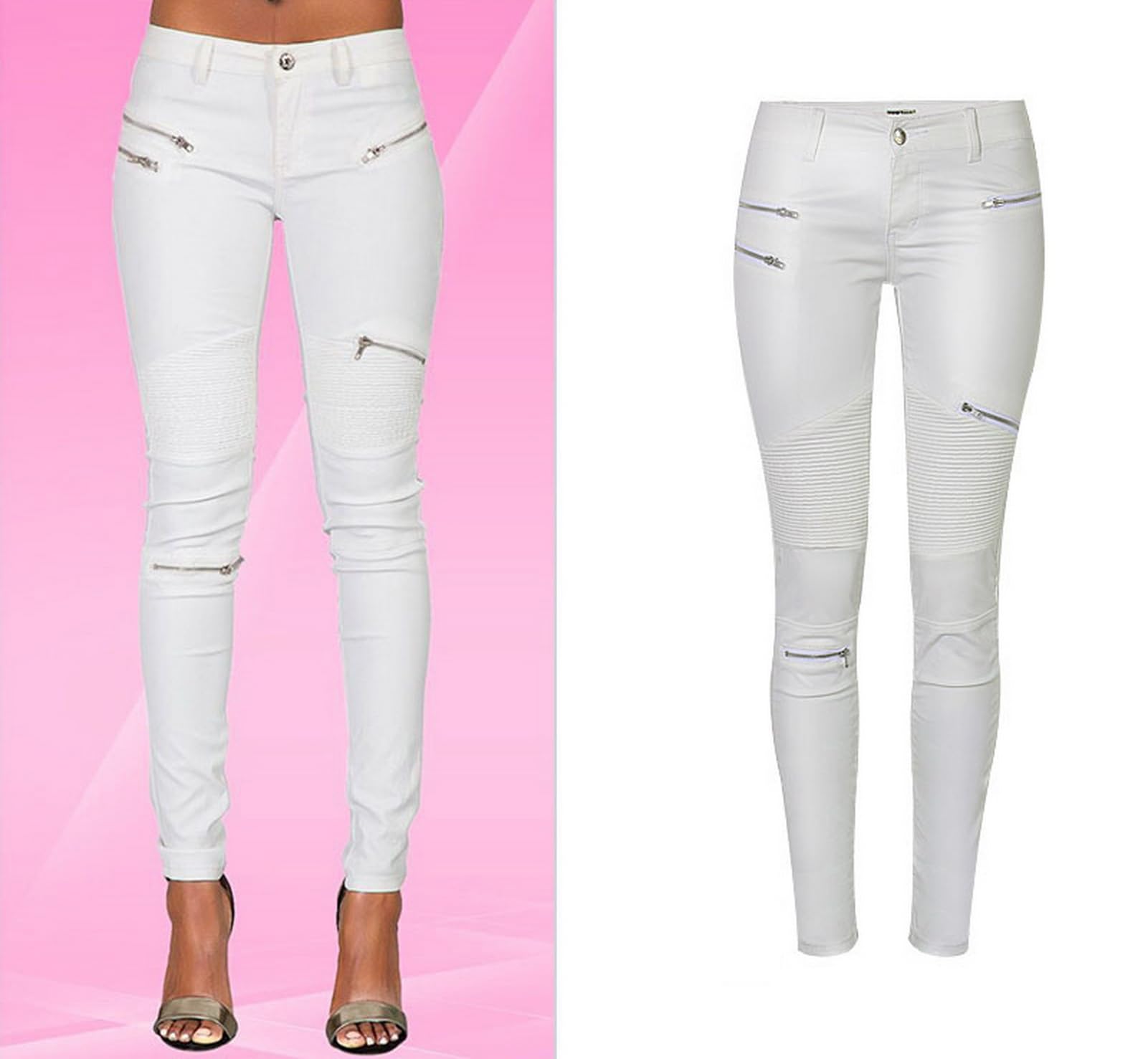 Pantaloni neri in denim rivestiti in pelle PU per le donne sexy stretti leggings da pilota elasticizzati