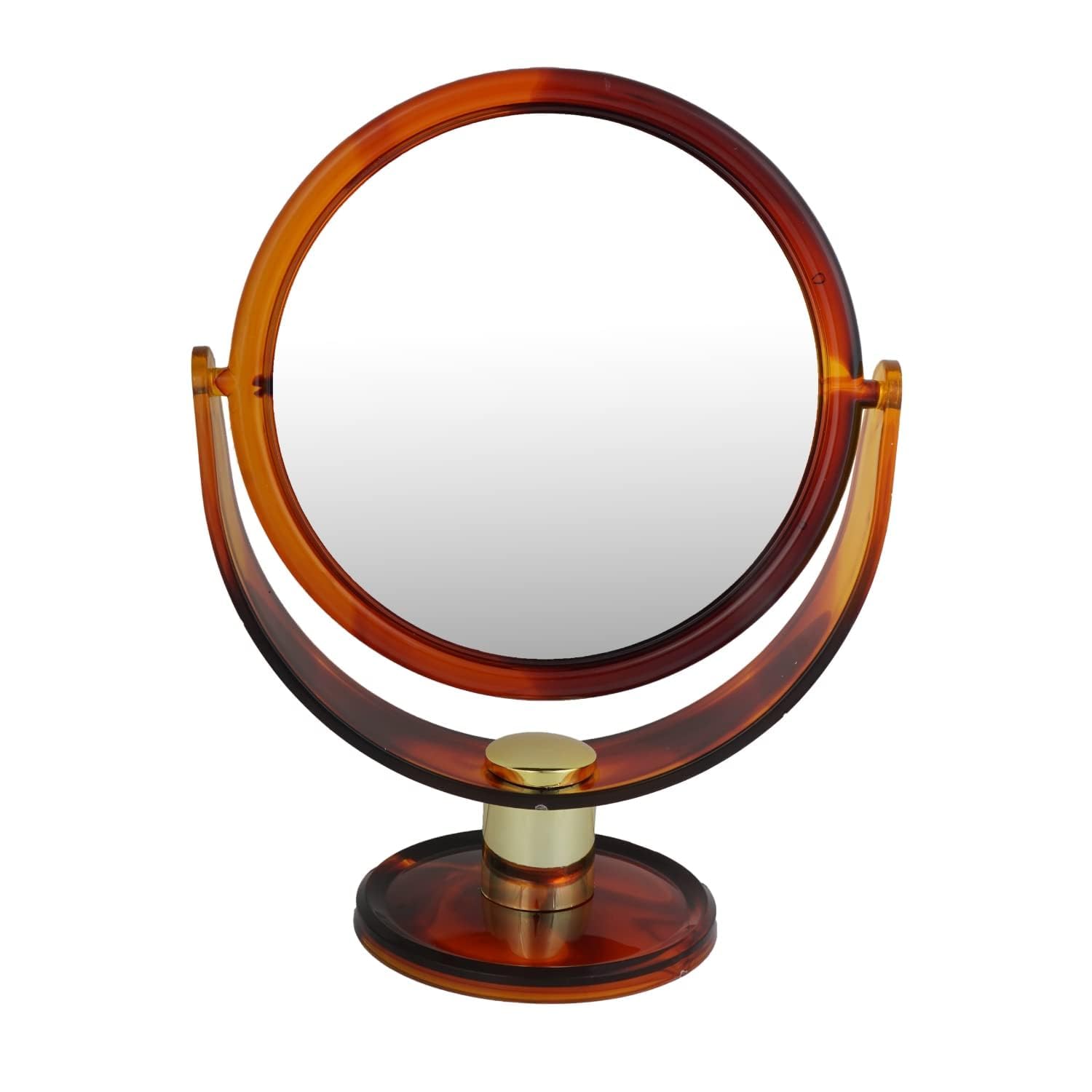 Professional Round Double Sided Magnifying Large Makeup Mirror, Standing Vanity Dressing Mirror for Makeup with Stand Shell (5.5 INCH)-image-41