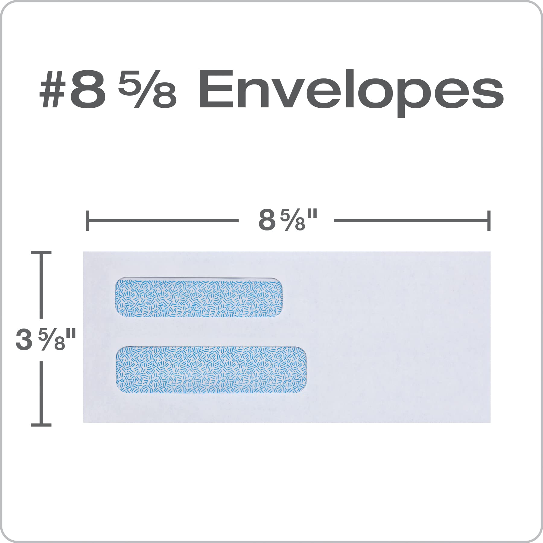 Columbian #8 COLO182 Lot de 500 enveloppes de sécurité, double fenêtre, auto-adhésives, pour factures et déclarations QuickBooks 9,5 x 21,5 cm, 10,9 kg, blanc