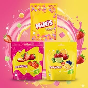 Starburst Original Fruits, Strawberry, Mini Fruits Pouch, Pack of 3, 137g
