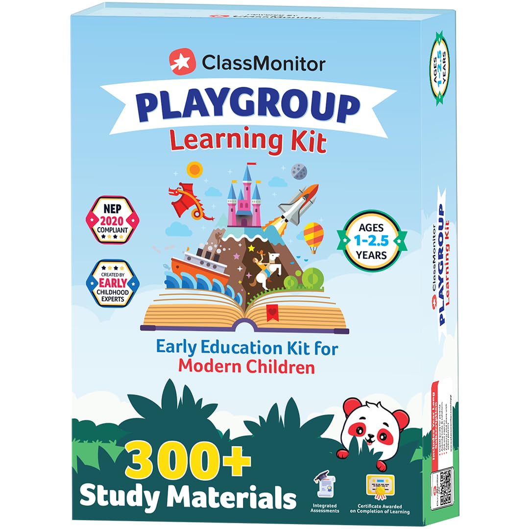 ClassMonitor Playgroup Learning Kit for Kids 2–4 Years | 300+ Worksheets, Flashcards & DIY Activities | Language, Numbers, Shapes, Colors, Rhymes & Stories | Early Childhood Educational Toy