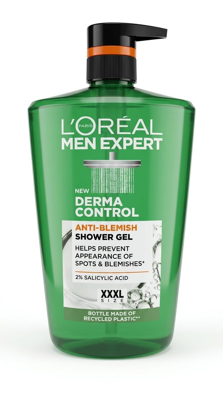 L'Oréal Men Expert Derma Control Anti-Blemish Shower Gel, Helps Prevent Appearance of Spots & Blemishes, XXXL Size, 1L-image-3