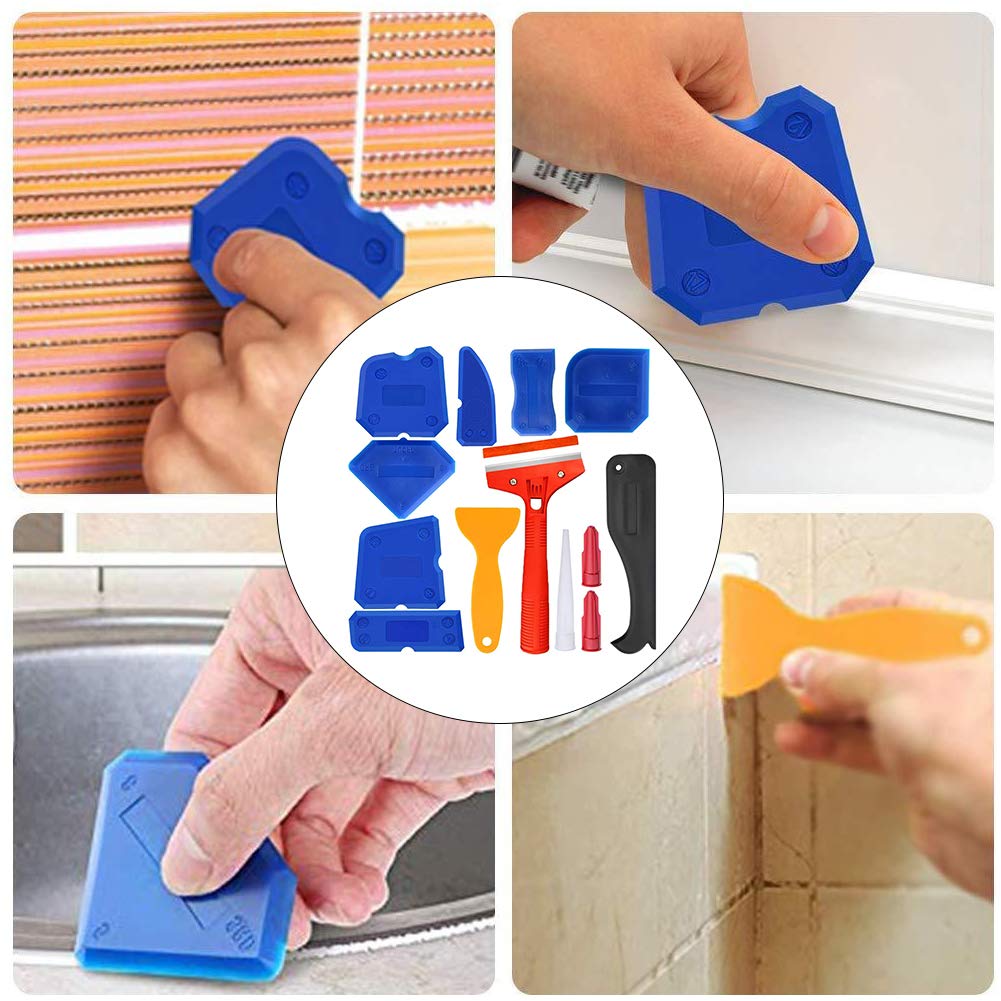 Kit 13 Pezzi Per Stuccatura E Sigillante - Raschietti In Silicone Per Applicazione Precisa - Per Giunti, Modanature E Rifiniture - Foto 9